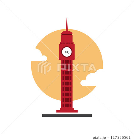 Big clock on the tower. Big clock on the tower. 117536561