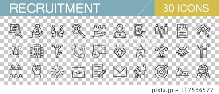 招募、工作變動、面試、招募圖示集 117536577
