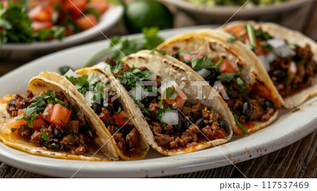authentic mexican barbacoa, carnitas and chicken tacos authentic mexican barbacoa, carnitas and chicken tacos 117537469