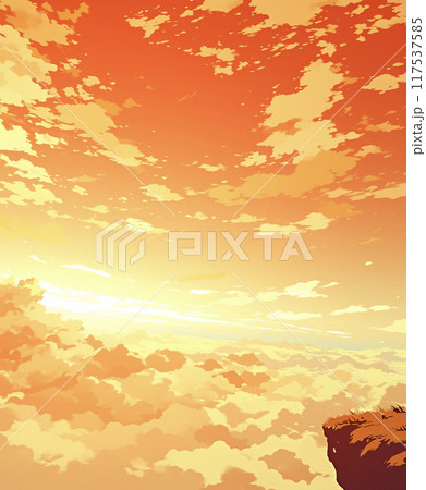 夕焼けと雲と空のある風景　AI画像 117537585