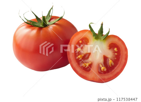 Tomato set. Red tomato collection. Realistic tomatoes on isolared transparent background 117538447