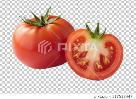 Tomato set. Red tomato collection. Realistic tomatoes on isolared transparent background 117538447