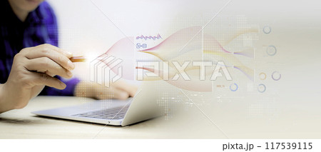 Ai tech, Search Engine Optimization-SEO concept. businessman show virtual graphic Global Internet networks With AI. Ai data analysis and Management System for web 3.0 on Futuristic virtual screen. Ai tech, Search Engine Optimization-SEO concept. businessman show virtual graphic Global Internet networks With AI. Ai data analysis and Management System for web 3.0 on Futuristic virtual screen. 117539115