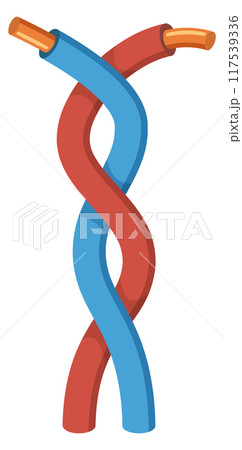 Electric wires. Power cable. Color network connection 117539336