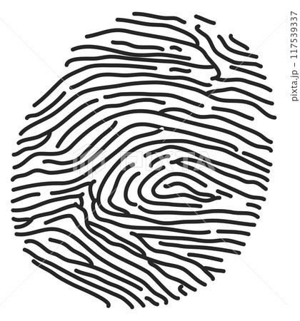 Finger mark. Clue symbol. Unique human print 117539337