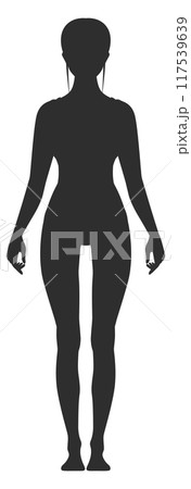 Woman black silhouette. Female body figure icon 117539639
