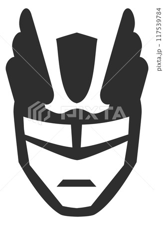 Superpower helmet symbol. Superhero mask black icon Superpower helmet symbol. Superhero mask black icon 117539784