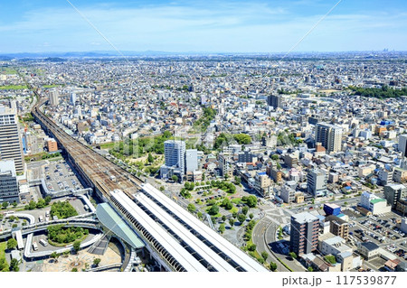 岐阜市、岐阜シティタワー43最上階展望室からの眺め 117539877