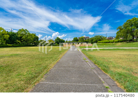 京都府城陽市 正道官衙遺跡の庁屋正面 京都府城陽市 正道官衙遺跡の庁屋正面 117540480