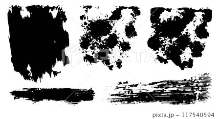 Vector set of grunge watercolor broad strokes 117540594