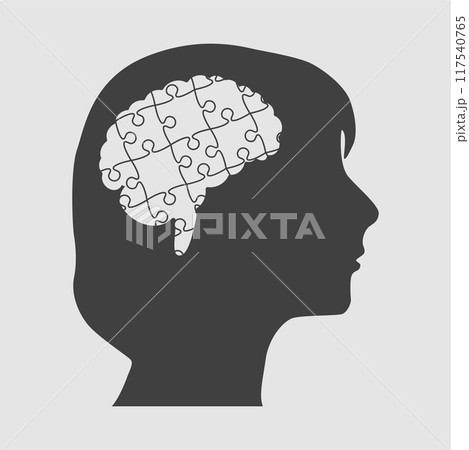 Puzzles parts in woman head 117540765