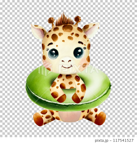 Blue bucket full of sand with red shovel. Watercolor hand drawn kids toy for the sandbox illustration isolated on background. For designers, postcards, greetings, birthday, calendar, wallpapers 117541527