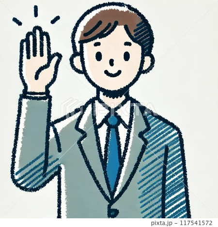 手でマルのポーズをするビジネスマンとビジネスウーマンの上半身 117541572