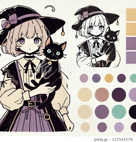 ハロウィンの仮装をした女の子のイラスト 117541574