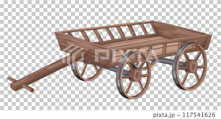 Wooden garden cart. Transportation of vegetables, fruits, and food. Farm work, harvesting fields and crops. Autumn festivals and holidays in a rustic style. Isolated handmade digital illustrations Wooden garden cart. Transportation of vegetables, fruits, and food. Farm work, harvesting fields and crops. Autumn festivals and holidays in a rustic style. Isolated handmade digital illustrations 117541626