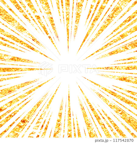 キラキラした金色の集中線のイラスト素材 117542870