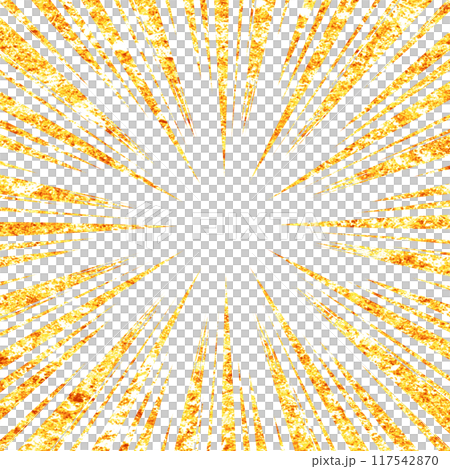 キラキラした金色の集中線のイラスト素材 117542870