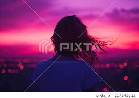 Dusk Reverie: Windswept Elegance in Purple Dusk Reverie: Windswept Elegance in Purple 117543515