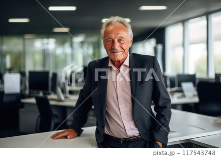 Senior Professional in Semi-Formal Attire, Office Setting 117543748