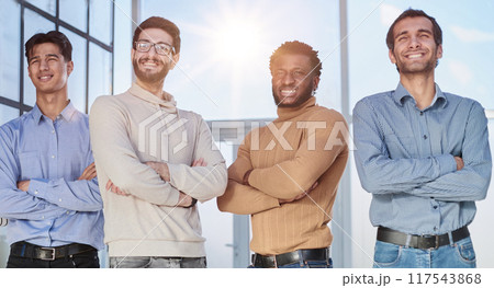 portrait of a friendly business team in the office lobby 117543868