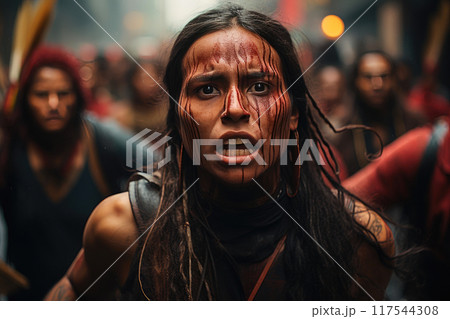 Empowered Native American Protesters Fight for Equality 117544308