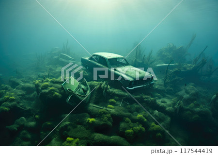 Lost in the Deep Blue: Sunken Vehicles Scene Lost in the Deep Blue: Sunken Vehicles Scene 117544419