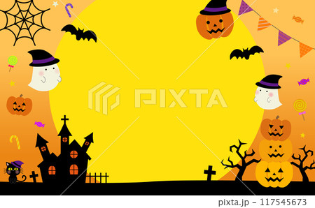 ハロウィンの背景フレーム ハロウィンの背景フレーム 117545673