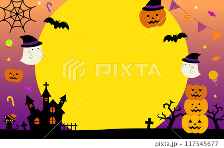 ハロウィンの背景フレーム 117545677