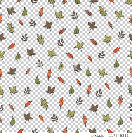 Cozy autumn seamless pattern. fall elements for fabric, wrapping paper, background 117546311