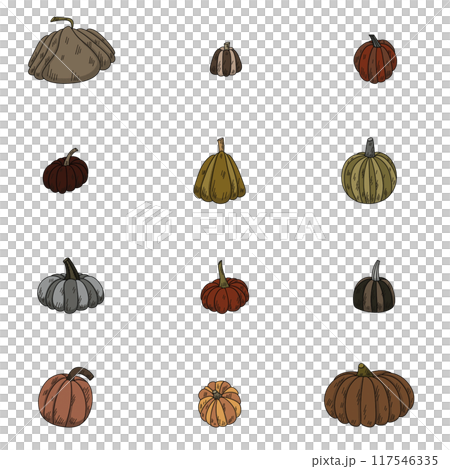 Cozy autumn seamless pattern. fall elements for fabric, wrapping paper, background 117546335