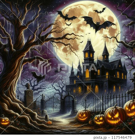 不気味なハロウィーン 117546479