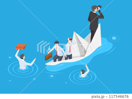 Business team with leader sinking in paper boat vector illustration Business team with leader sinking in paper boat vector illustration 117546676