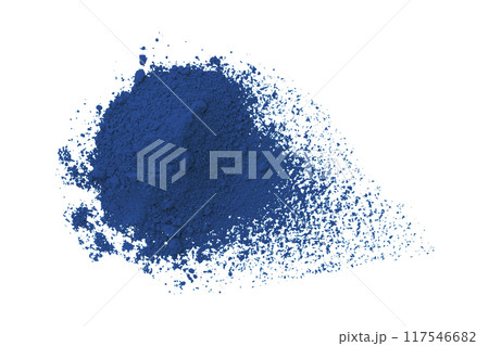 Blue powder isolated on white background Blue powder isolated on white background 117546682