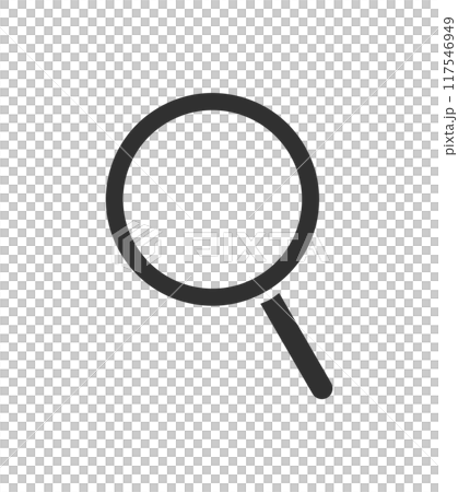 シンプルな黒い虫眼鏡のアイコン - 情報の検索・観察や分析のイメージ素材 シンプルな黒い虫眼鏡のアイコン - 情報の検索・観察や分析のイメージ素材 117546949