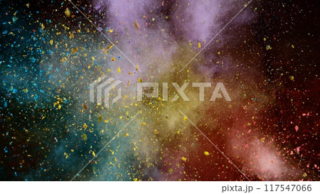 Colored powder dust abstract background . Freeze motion. Colored powder dust abstract background . Freeze motion. 117547066