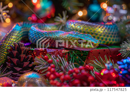 Beautiful greeting card with holiday composition for happy and joy celebrate New Year 117547825