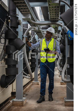Industrial engineer work on site. Industrial engineer work on site. 117547874