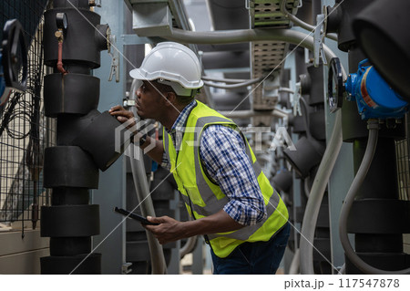 Industrial engineer work on site. Industrial engineer work on site. 117547878