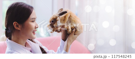 Cruelty Free concept.Cruelty Free Bunny concept 117548245