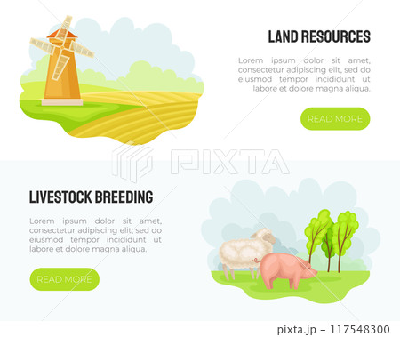 Natural Resources Banner Design with Environmental Alternative Vector Template 117548300