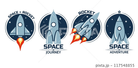 Rocket logo badges Rocket logo badges 117548855