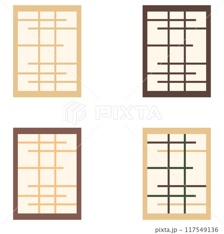 イラスト素材　障子　和室　伝統　アジア　ベクター 117549136