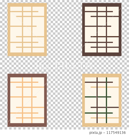 イラスト素材　障子　和室　伝統　アジア　ベクター 117549136
