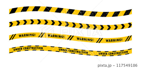 Warning yellow tape. Vector illustration. 117549186