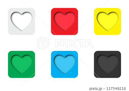 Heart icon set. Vector illustration.のイラスト素材 [117549218] - PIXTA