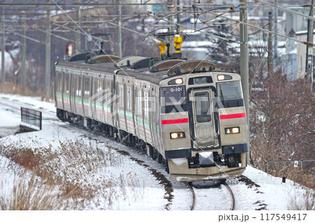 千歳線　北広島ー恵庭　JR北海道　731系　G-101編成（札幌） 117549417