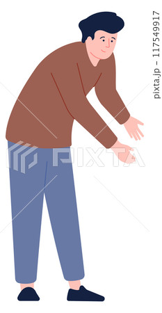 Man lifting up something. Carrying heavy object concept Man lifting up something. Carrying heavy object concept 117549917