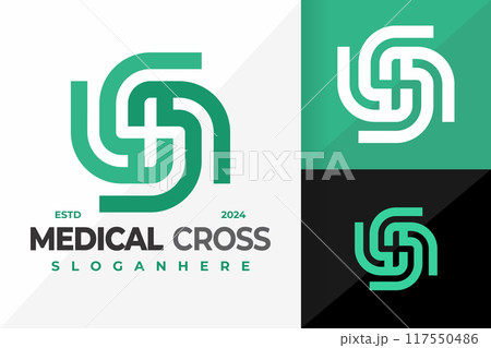 Letter S Medical Cross Logo design vector symbol icon illustration Letter S Medical Cross Logo design vector symbol icon illustration 117550486