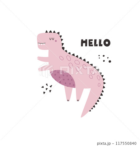 Vibrant Hand-Drawn Vector Cartoon Dinosaur Illustrations Vibrant Hand-Drawn Vector Cartoon Dinosaur Illustrations 117550840