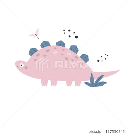 Vibrant Hand-Drawn Vector Cartoon Dinosaur Illustrations Vibrant Hand-Drawn Vector Cartoon Dinosaur Illustrations 117550843